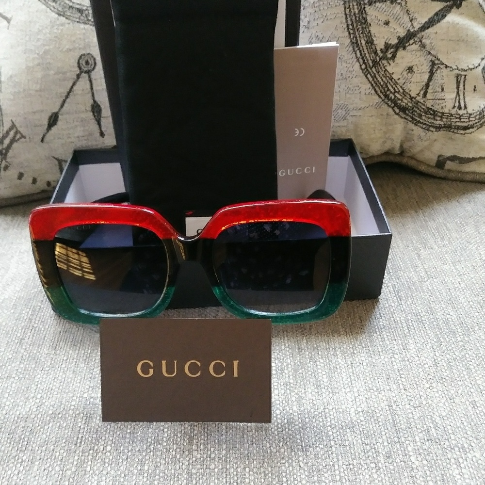 Gucci Oversized Square Acetate Sunglasses